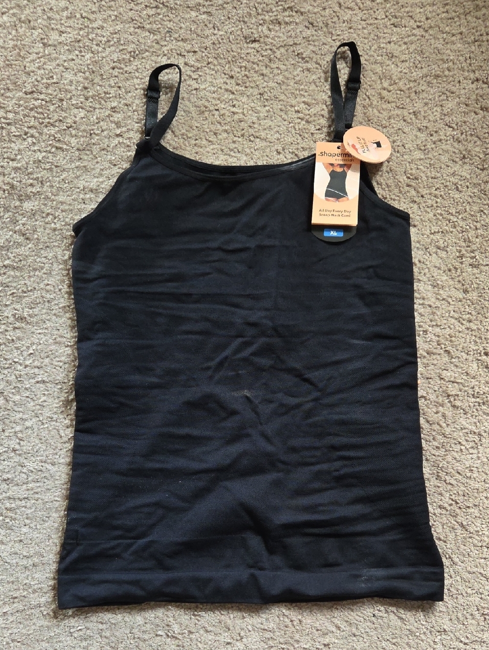 Shapermint Black Seamless Shaping Tank Top, XL